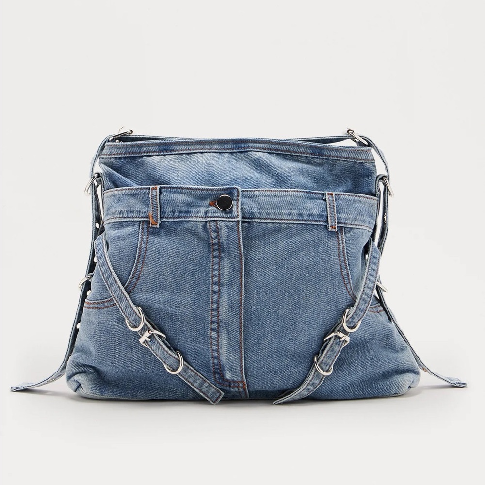 Fashion Nova Light Blue Denim Shoulder Bag